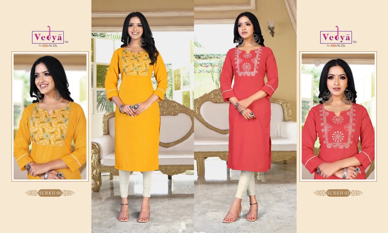 Vedya Surkh Casual Wear Kurti Catalog collection 1