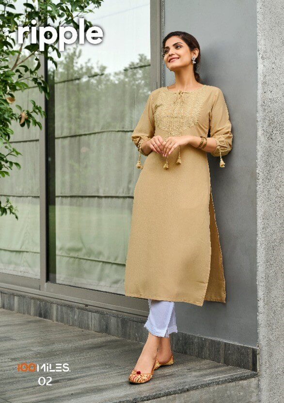 100Miles Ripple Casual Wear Kurti Catalog collection 2