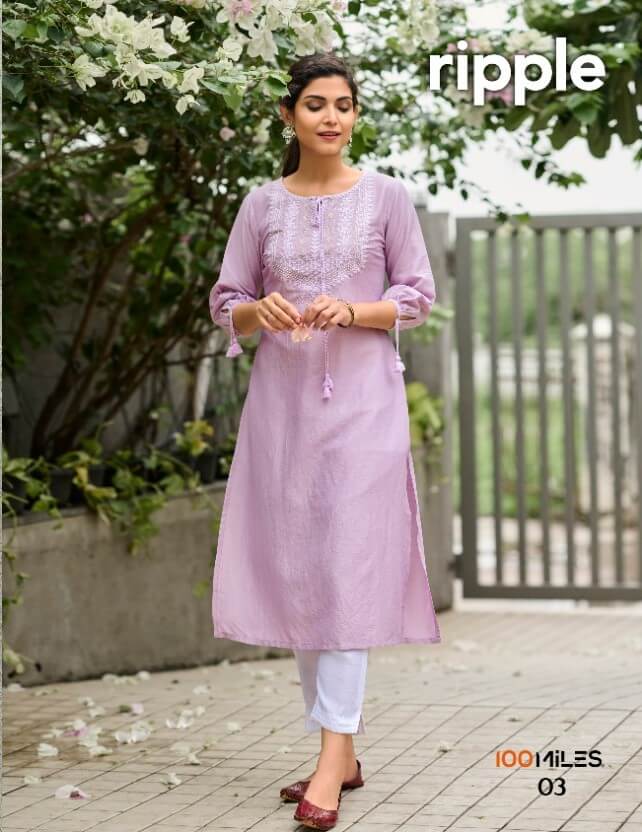 100Miles Ripple Casual Wear Kurti Catalog collection 1