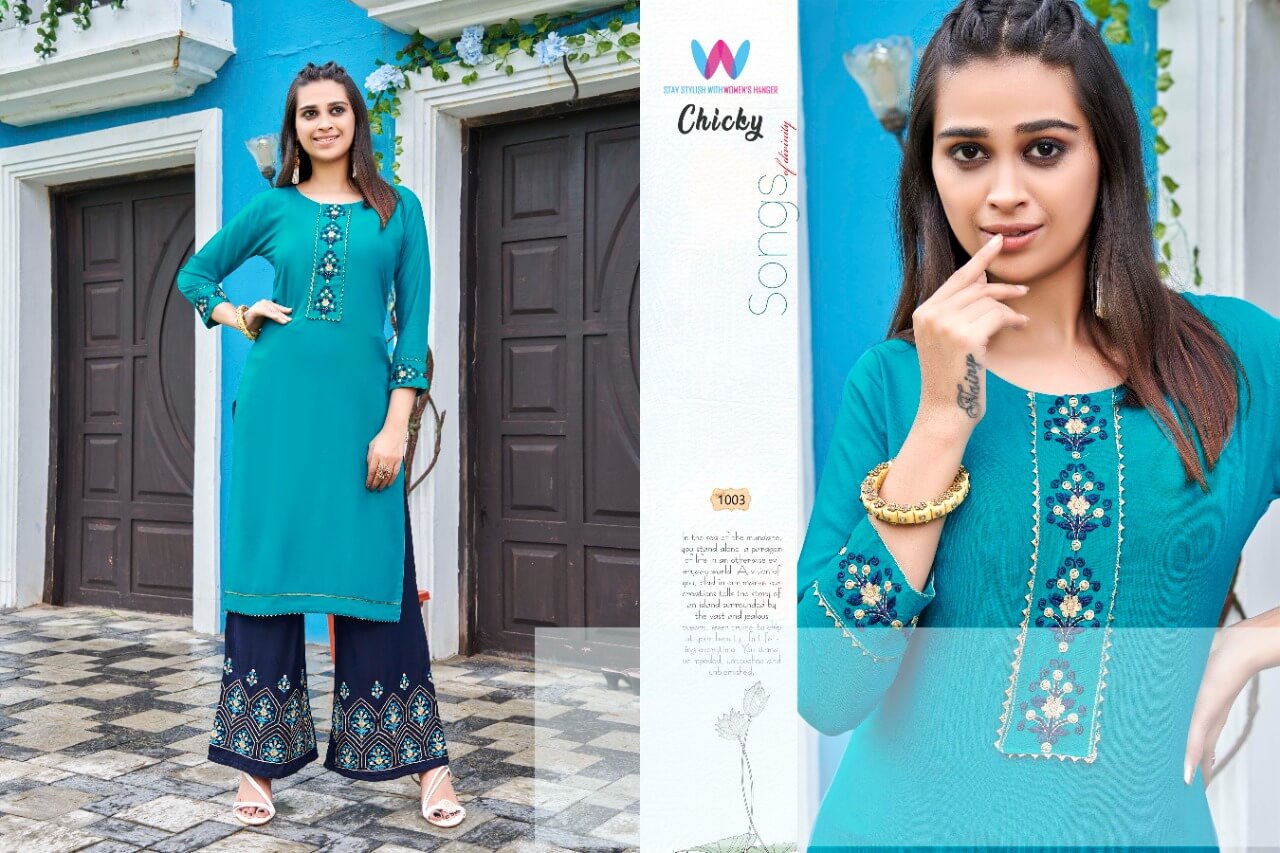 Womens Hanger Chicky Kurti Plazo Set Catalog collection 4