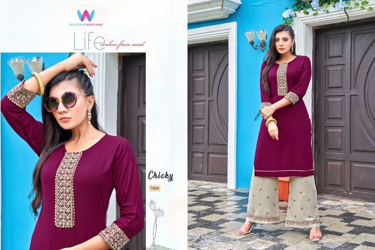 Womens Hanger Chicky Kurti Plazo Set Catalog collection 2