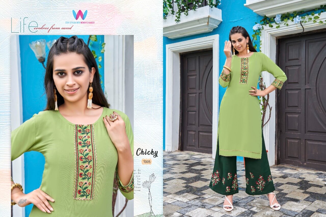 Womens Hanger Chicky Kurti Plazo Set Catalog collection 7