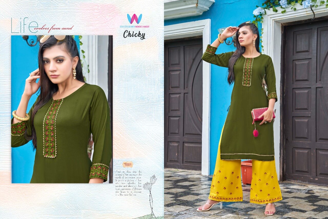 Womens Hanger Chicky Kurti Plazo Set Catalog collection 1