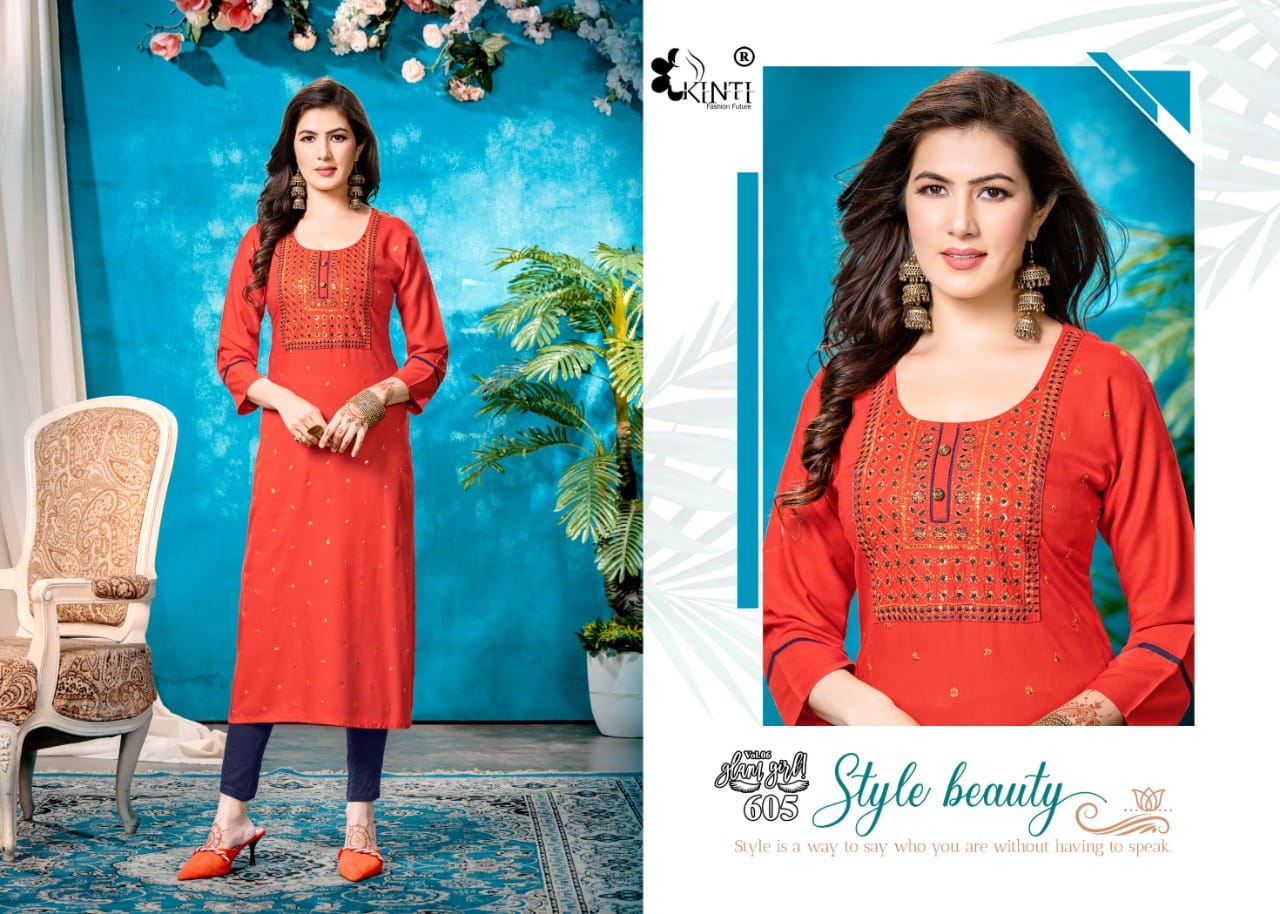 Kinti Glam Girl vol 6 Straight Cut Kurti Catalog collection 2