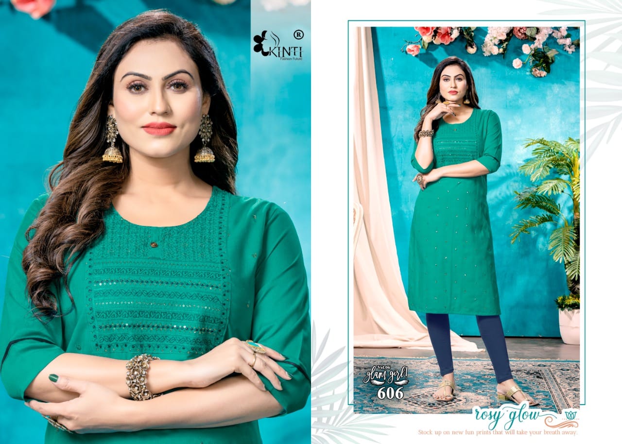 Kinti Glam Girl vol 6 Straight Cut Kurti Catalog collection 9