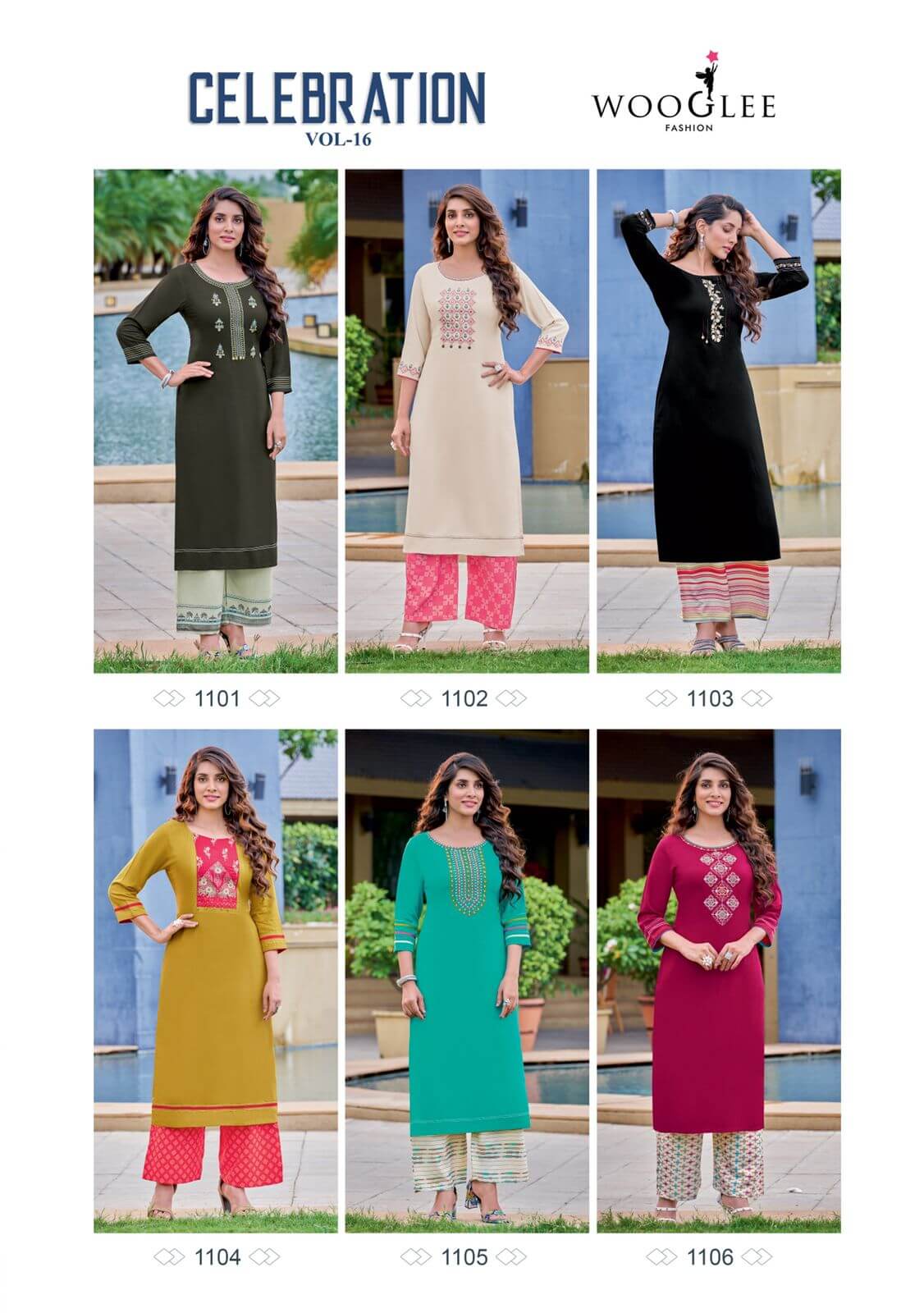 Wooglee Celebration vol 16 Kurti Plazo Set Catalog collection 3