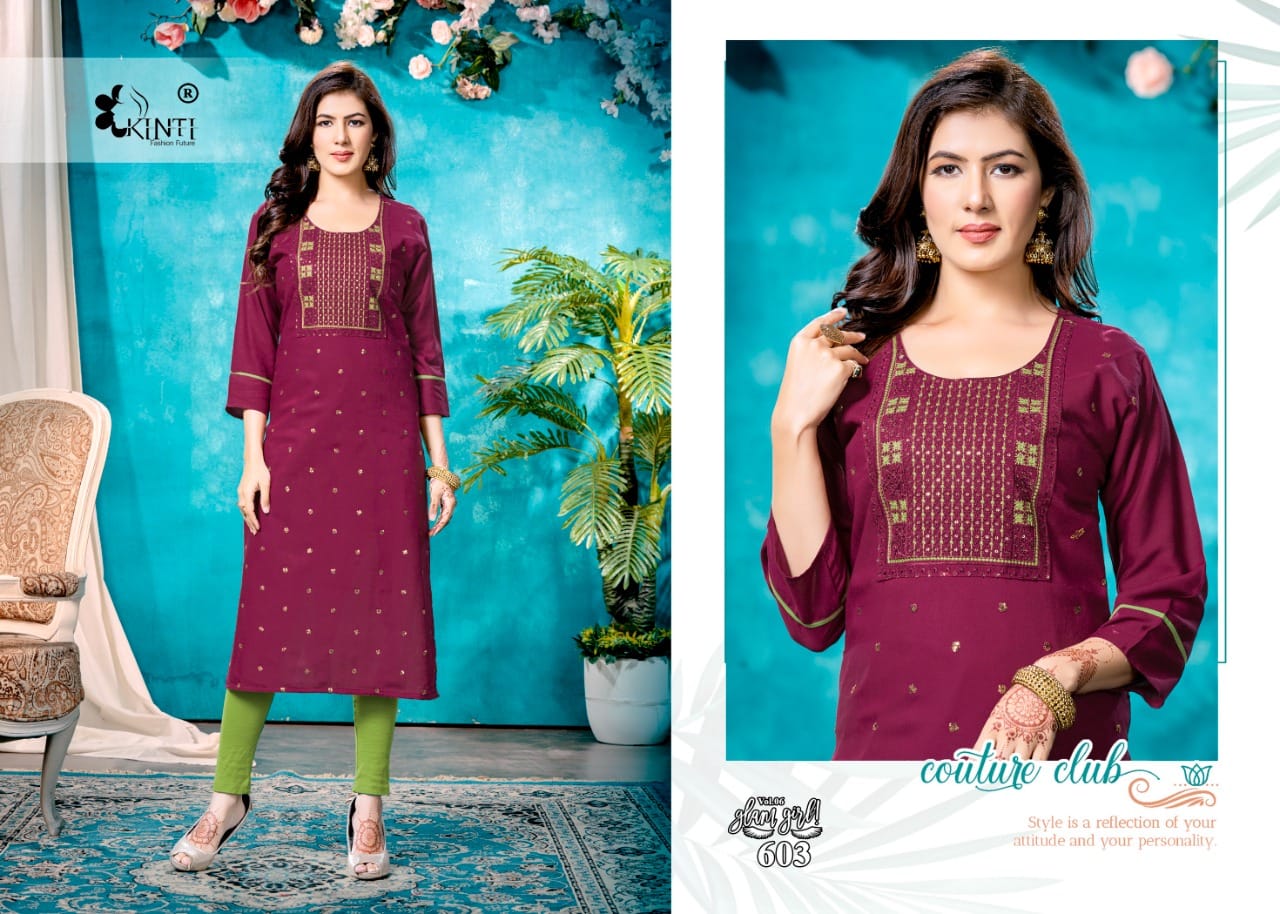 Kinti Glam Girl vol 6 Straight Cut Kurti Catalog collection 4