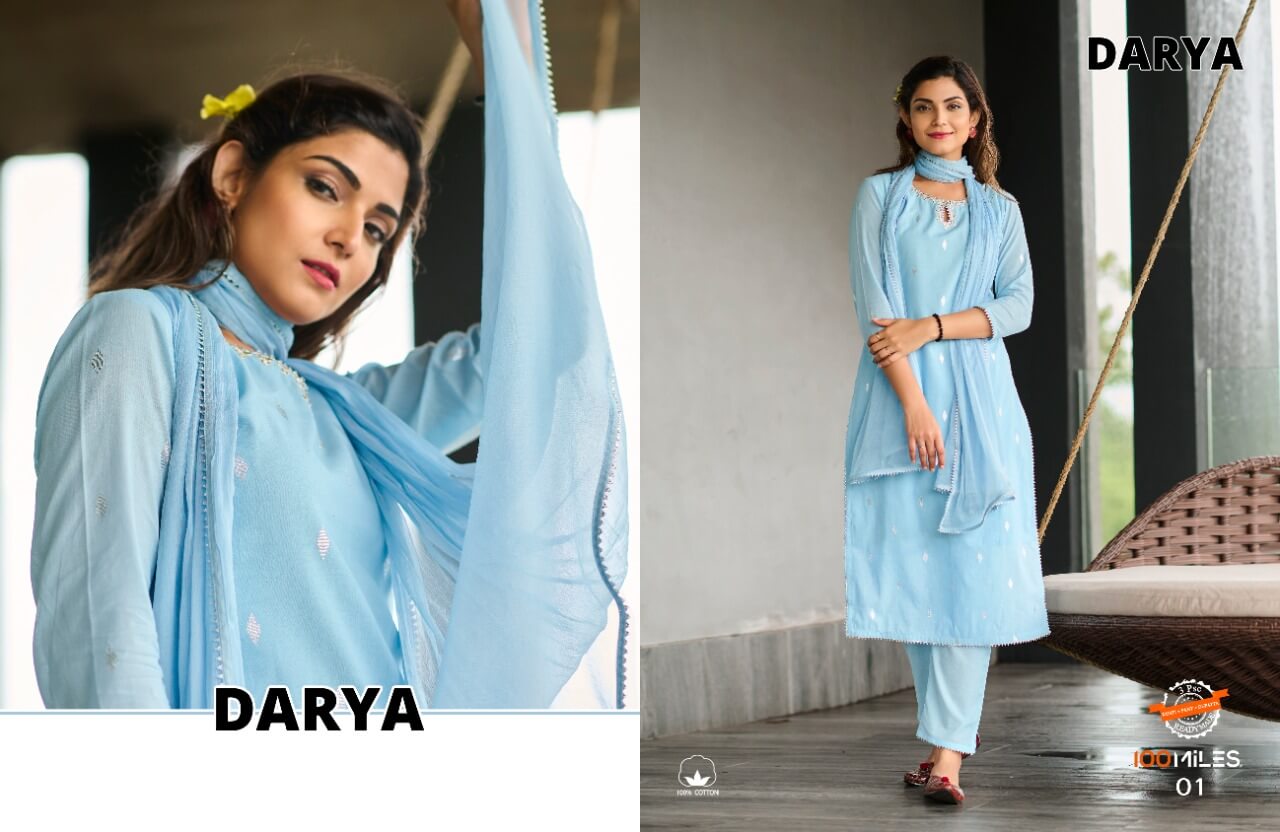 100Miles Darya Cotton Salwar Kameez Catalog collection 1