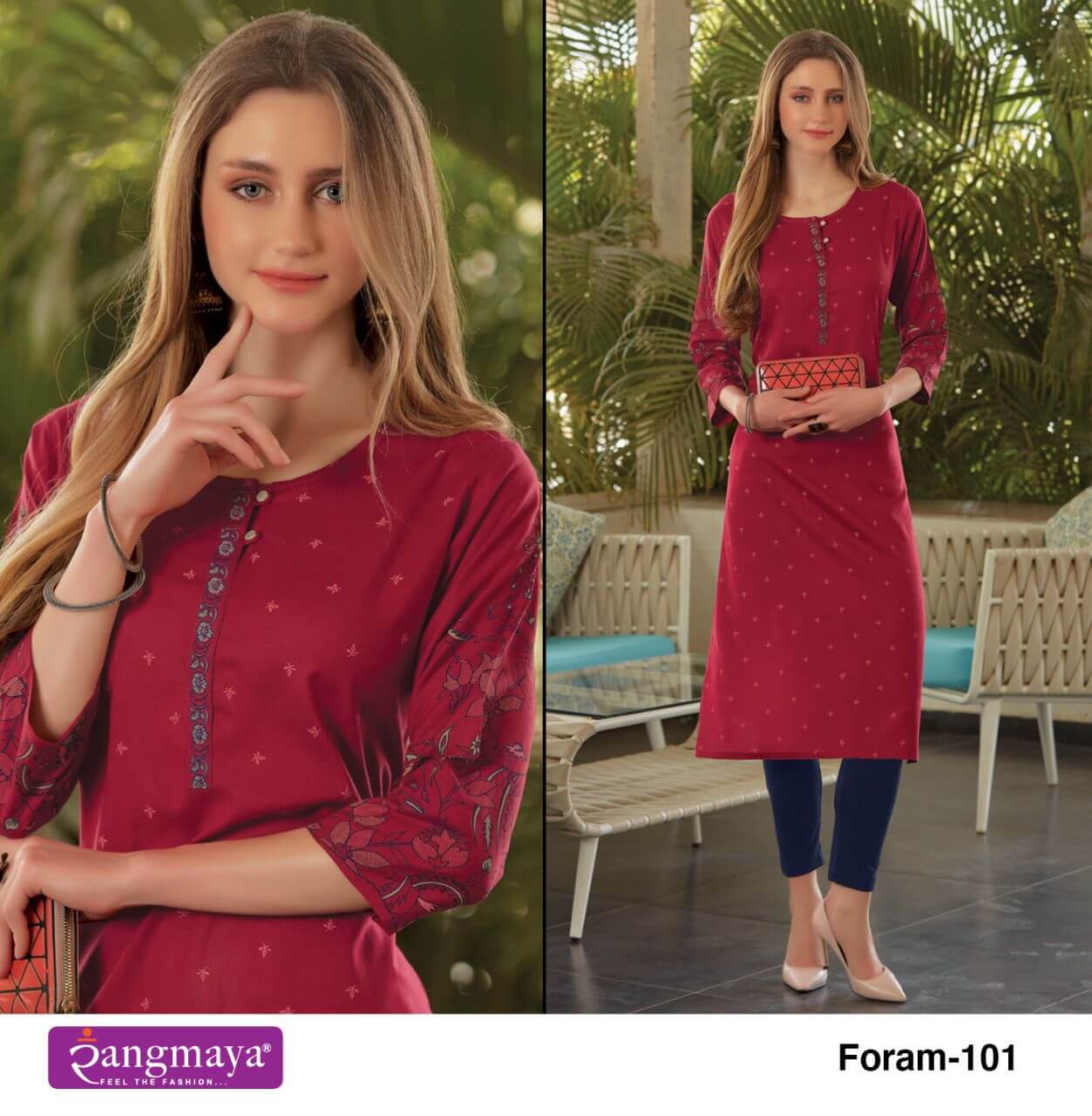 Rangmaya Foram Rayon Kurti Catalog collection 8