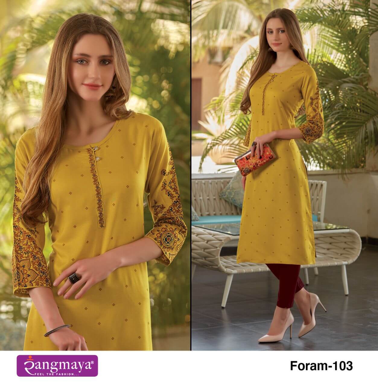 Rangmaya Foram Rayon Kurti Catalog collection 1