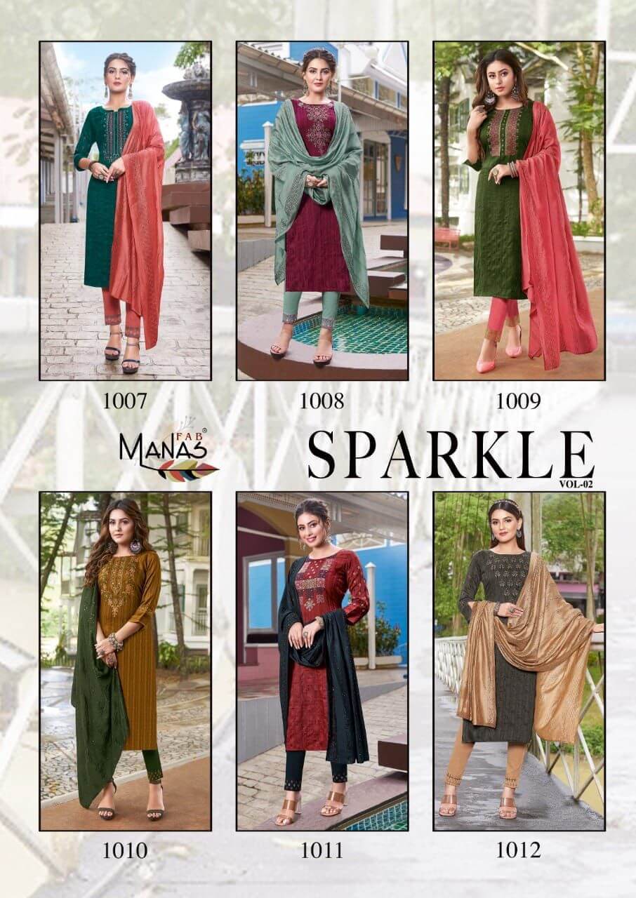 Manas Sparkle vol 2 Embroidery Salwar Kameez Catalog collection 6