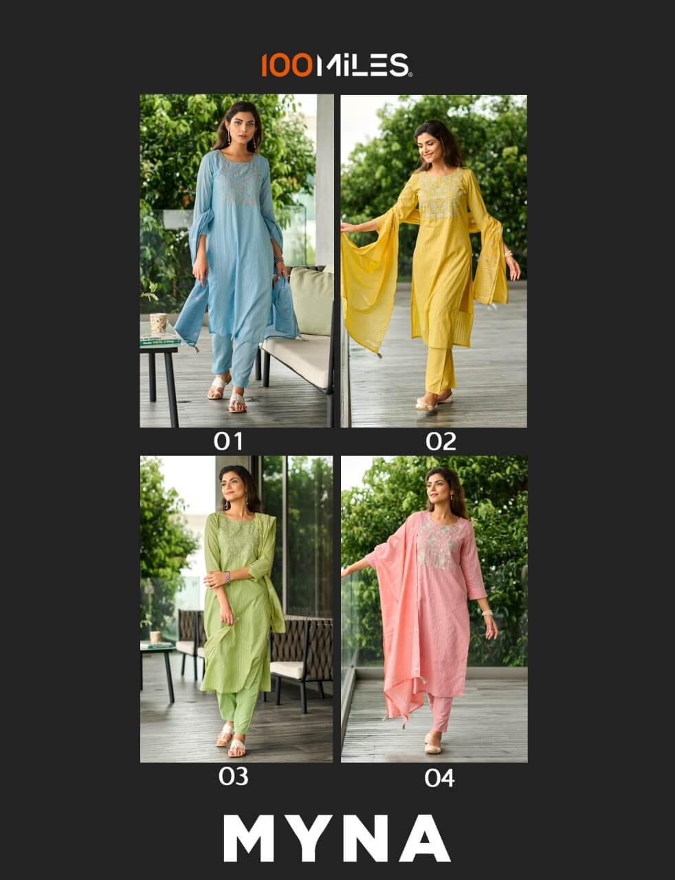 100Miles Myna Cotton Salwar Kameez Catalog collection 3