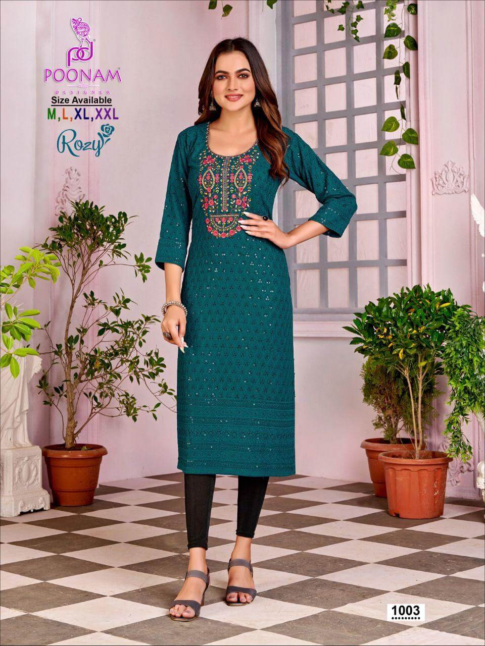 Poonam Rozy Lucknowi Work Kurti Catalog collection 2