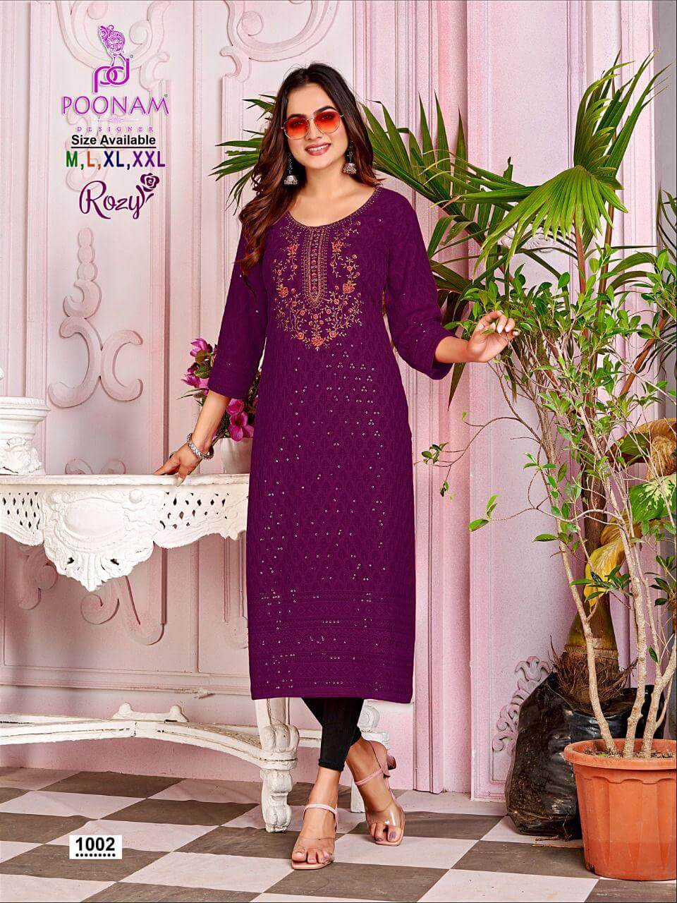 Poonam Rozy Lucknowi Work Kurti Catalog collection 4