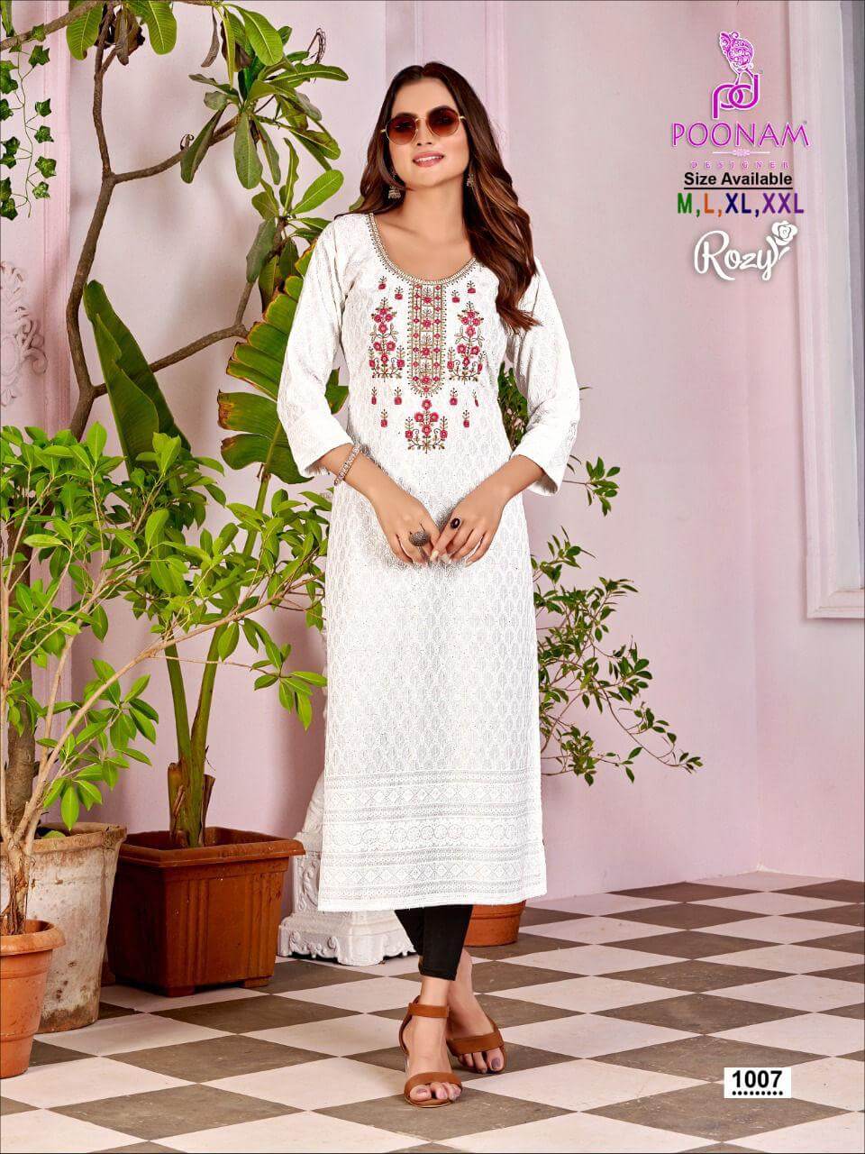 Poonam Rozy Lucknowi Work Kurti Catalog collection 8