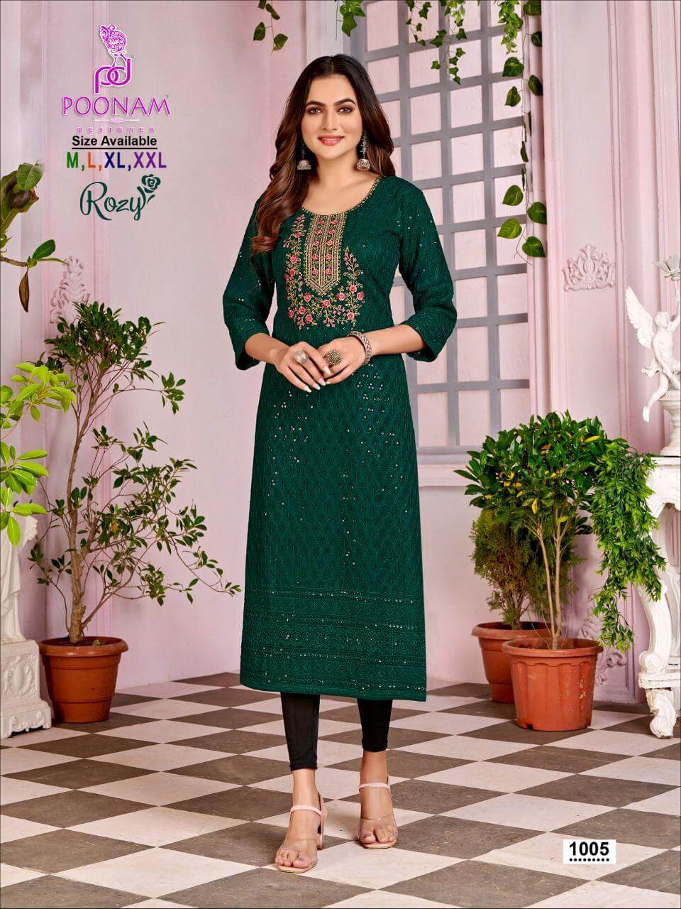 Poonam Rozy Lucknowi Work Kurti Catalog collection 6