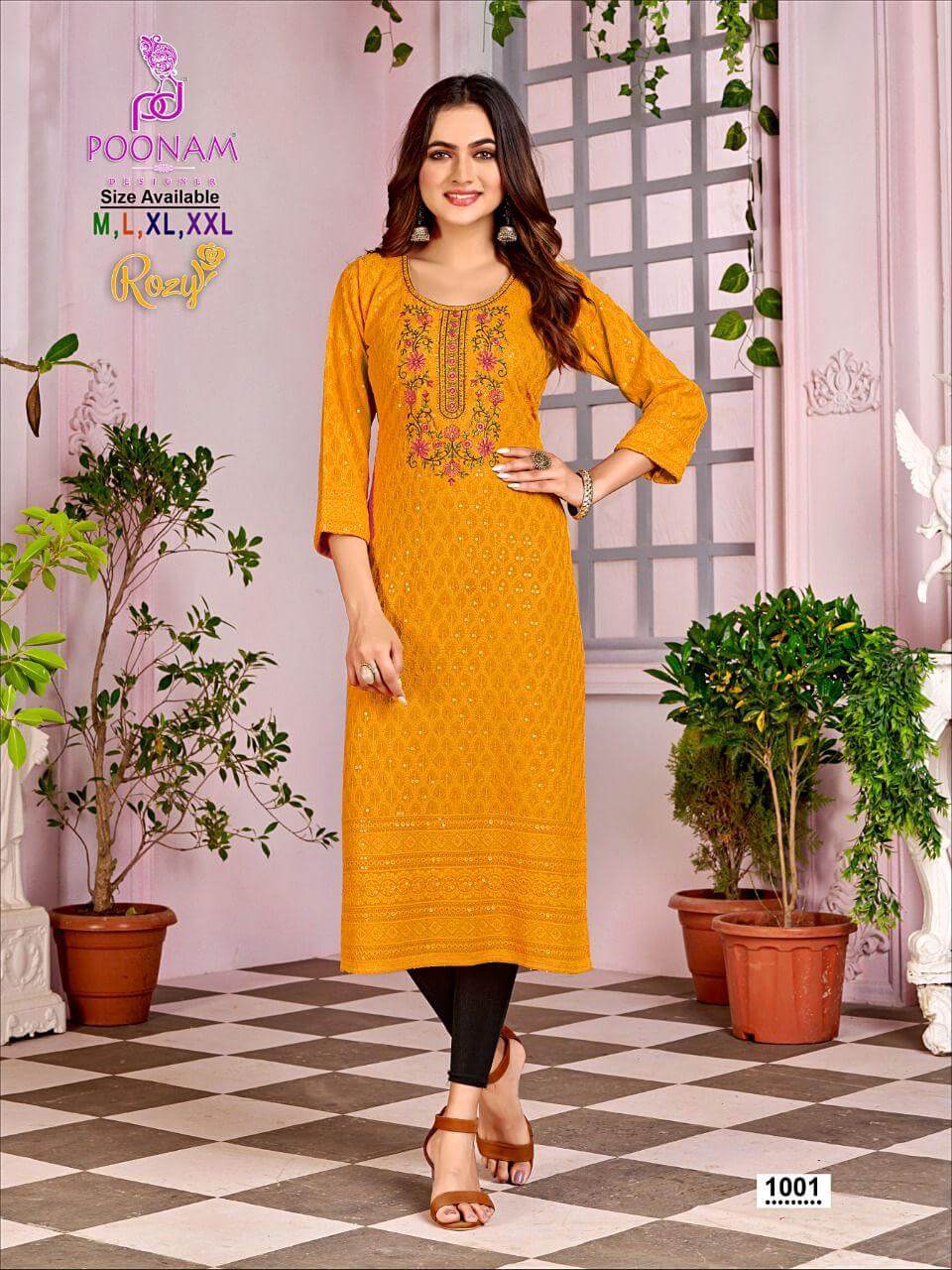 Poonam Rozy Lucknowi Work Kurti Catalog collection 5