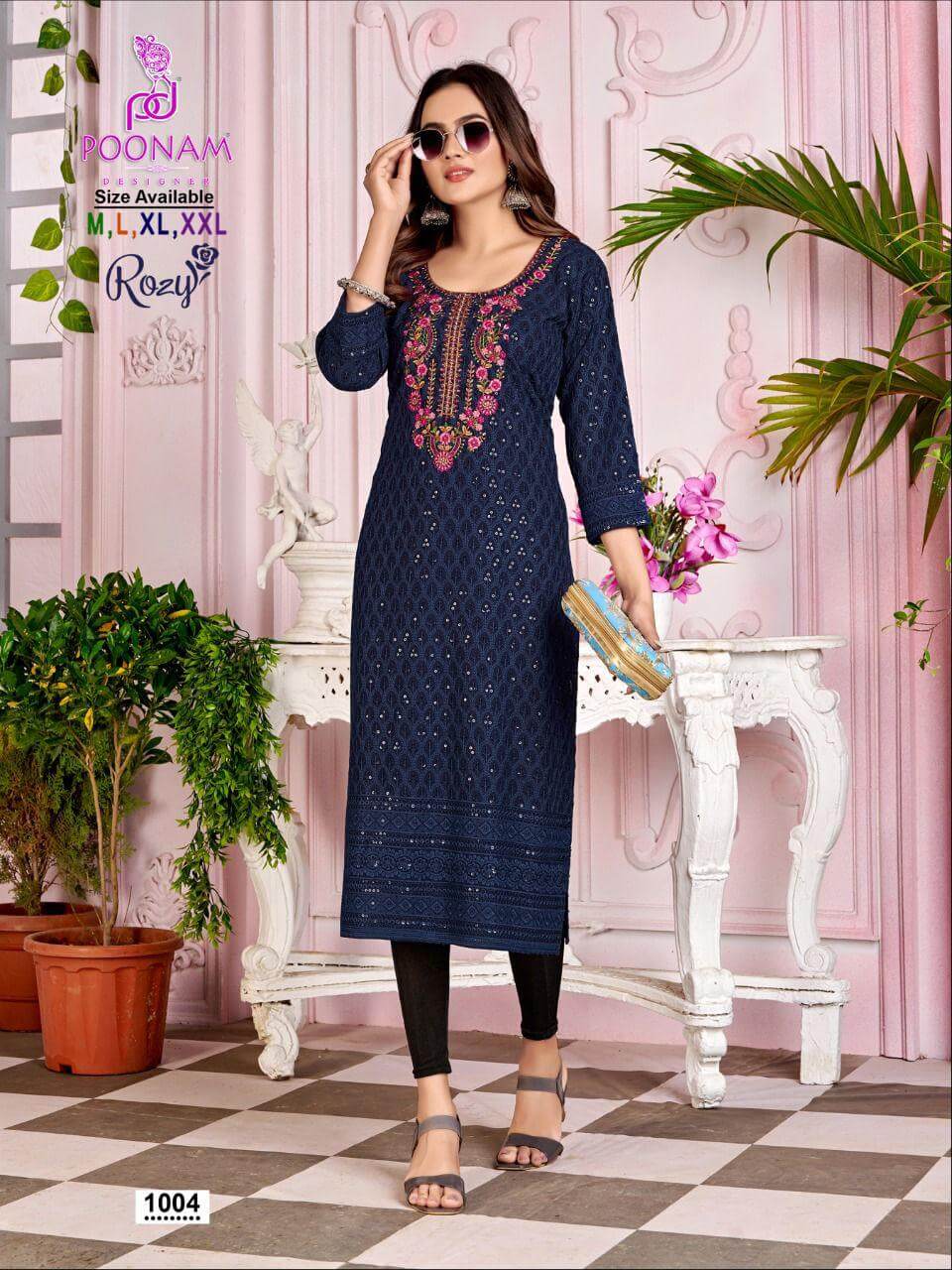 Poonam Rozy Lucknowi Work Kurti Catalog collection 7