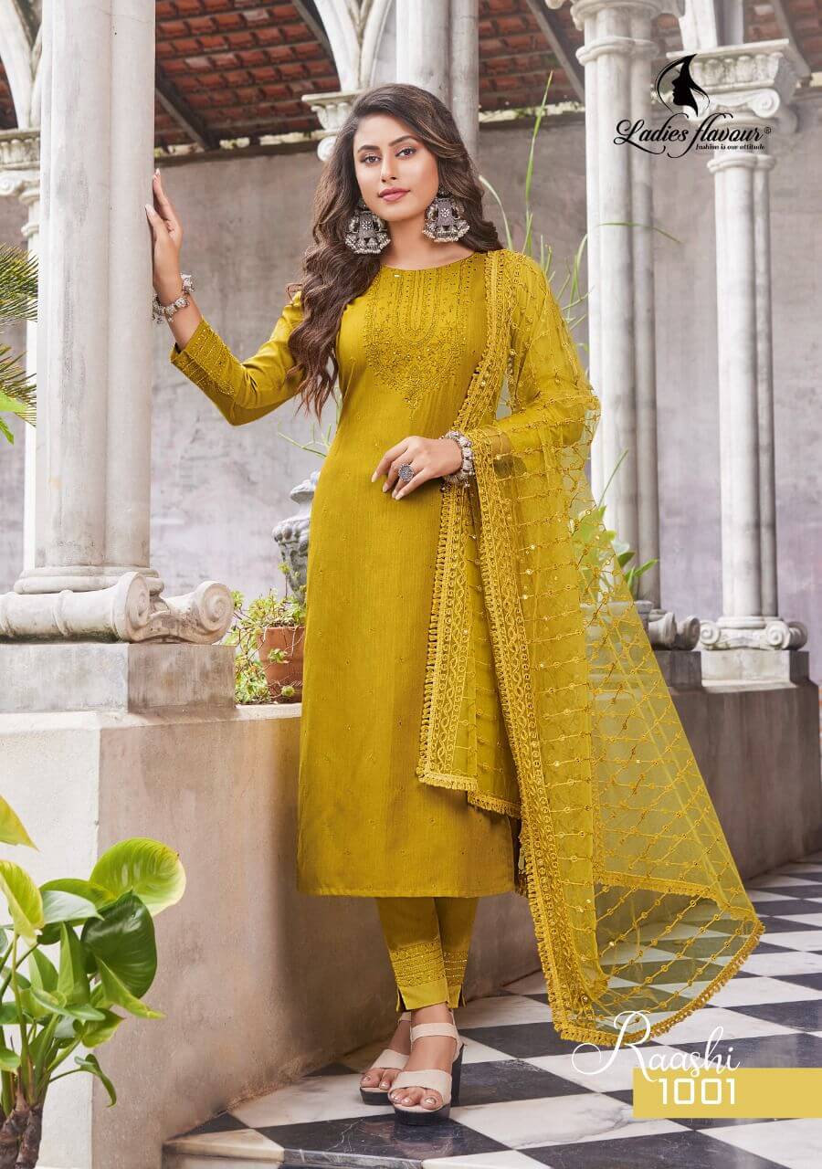 Ladies Flavour Raashi Embroidery Salwar Kameez Catalog collection 4