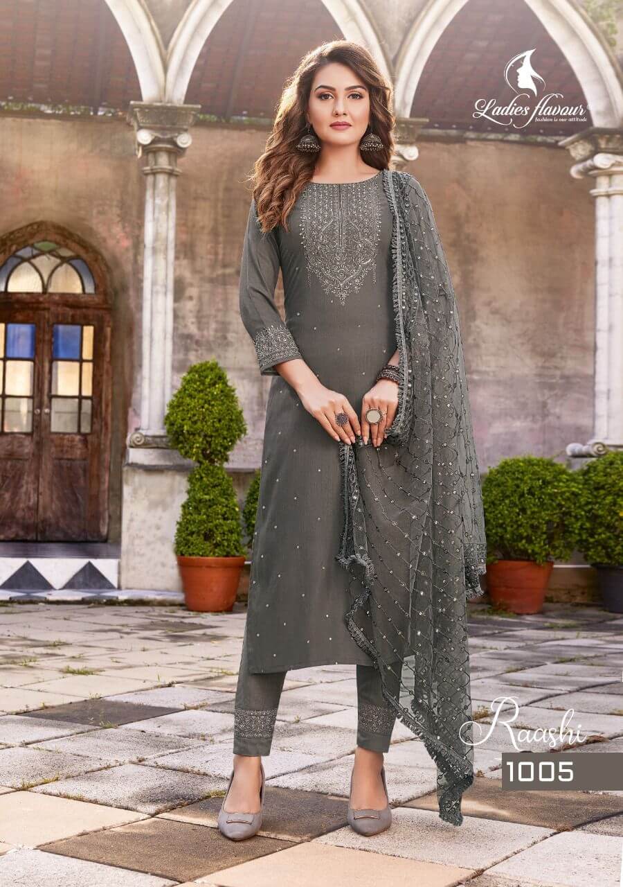 Ladies Flavour Raashi Embroidery Salwar Kameez Catalog collection 1