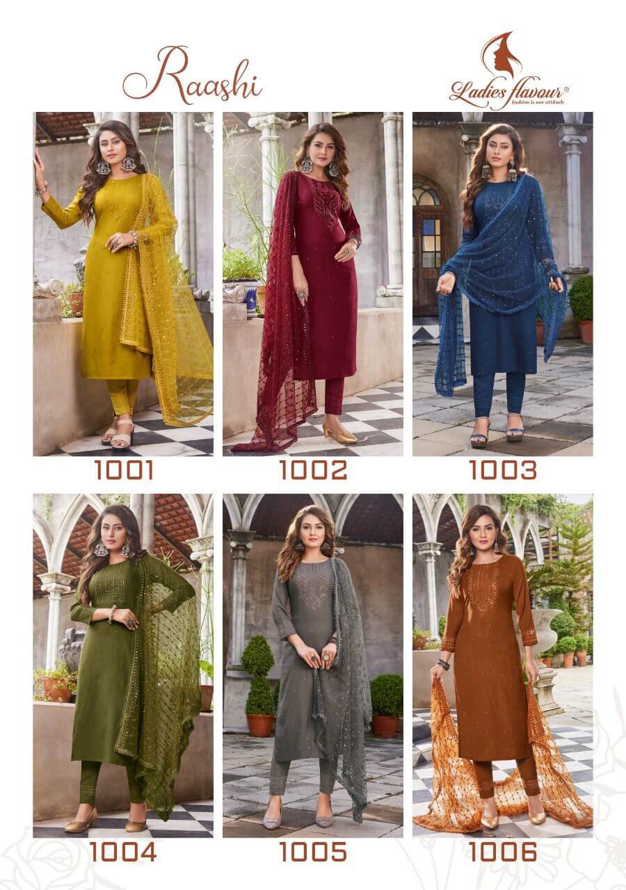 Ladies Flavour Raashi Embroidery Salwar Kameez Catalog collection 7