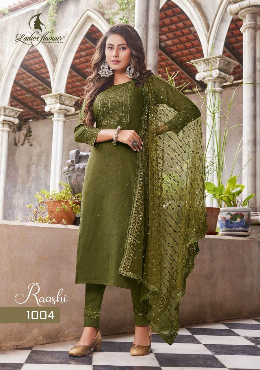 Ladies Flavour Raashi Embroidery Salwar Kameez Catalog collection 8