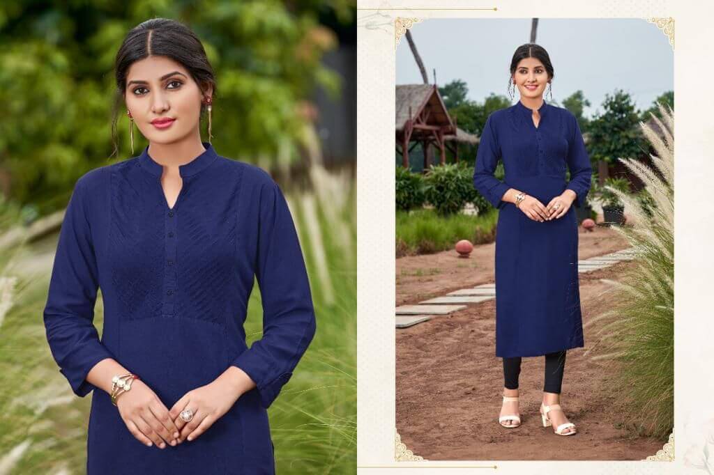 Poonam Designer Pintex Rayon Kurti Catalog collection 4