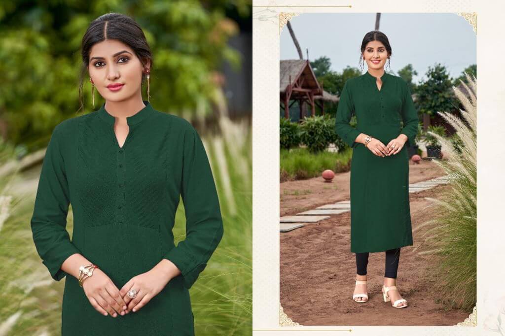 Poonam Designer Pintex Rayon Kurti Catalog collection 2