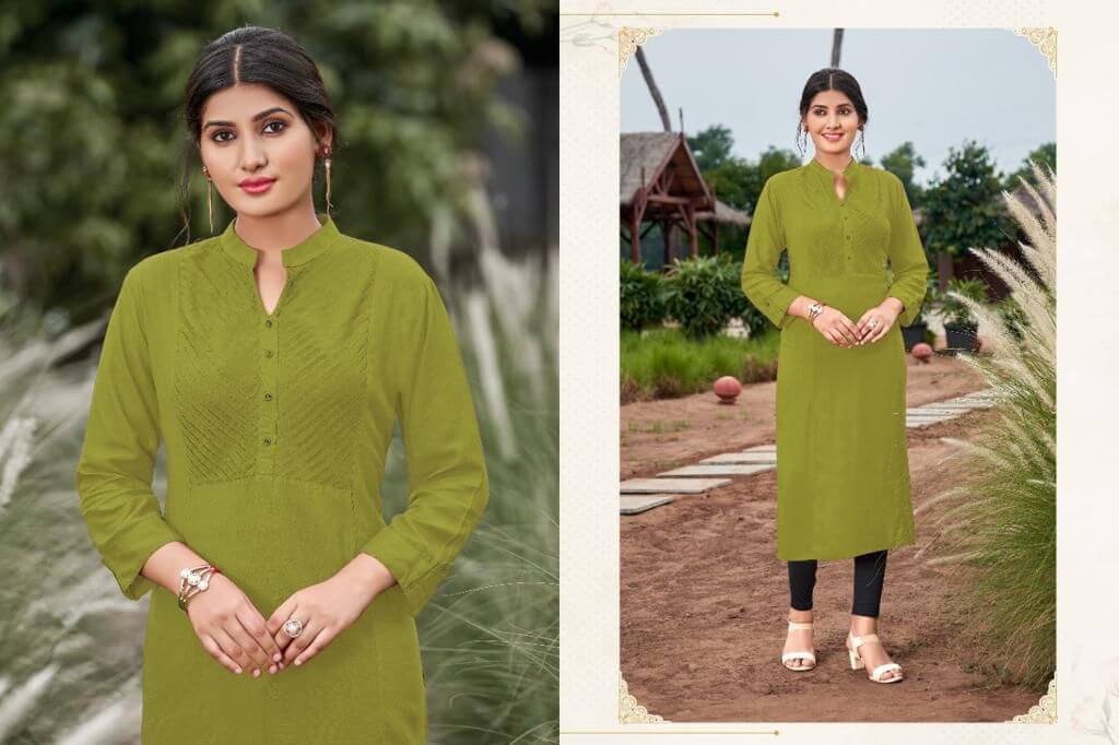 Poonam Designer Pintex Rayon Kurti Catalog collection 13