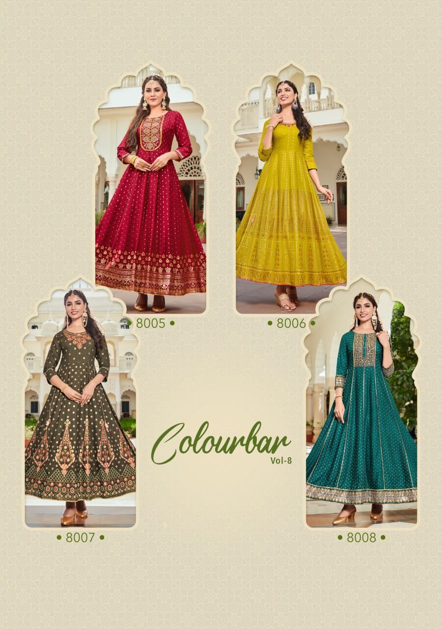 Kajal Style Fashion Colourbar vol 8 Gowns Catalog collection 10