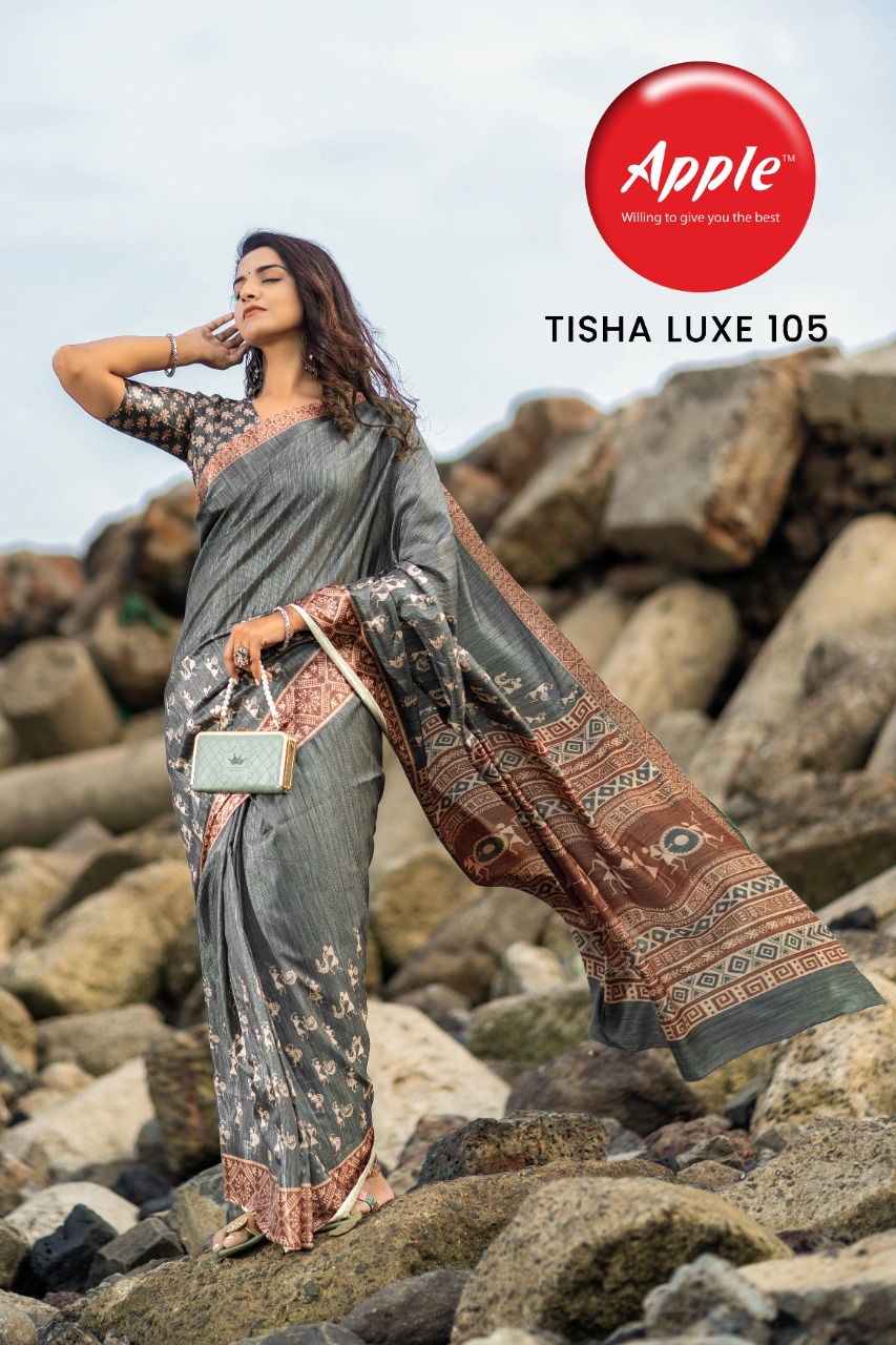 Apple Tisha Luxe vol 1 Sarees Catalog collection 8