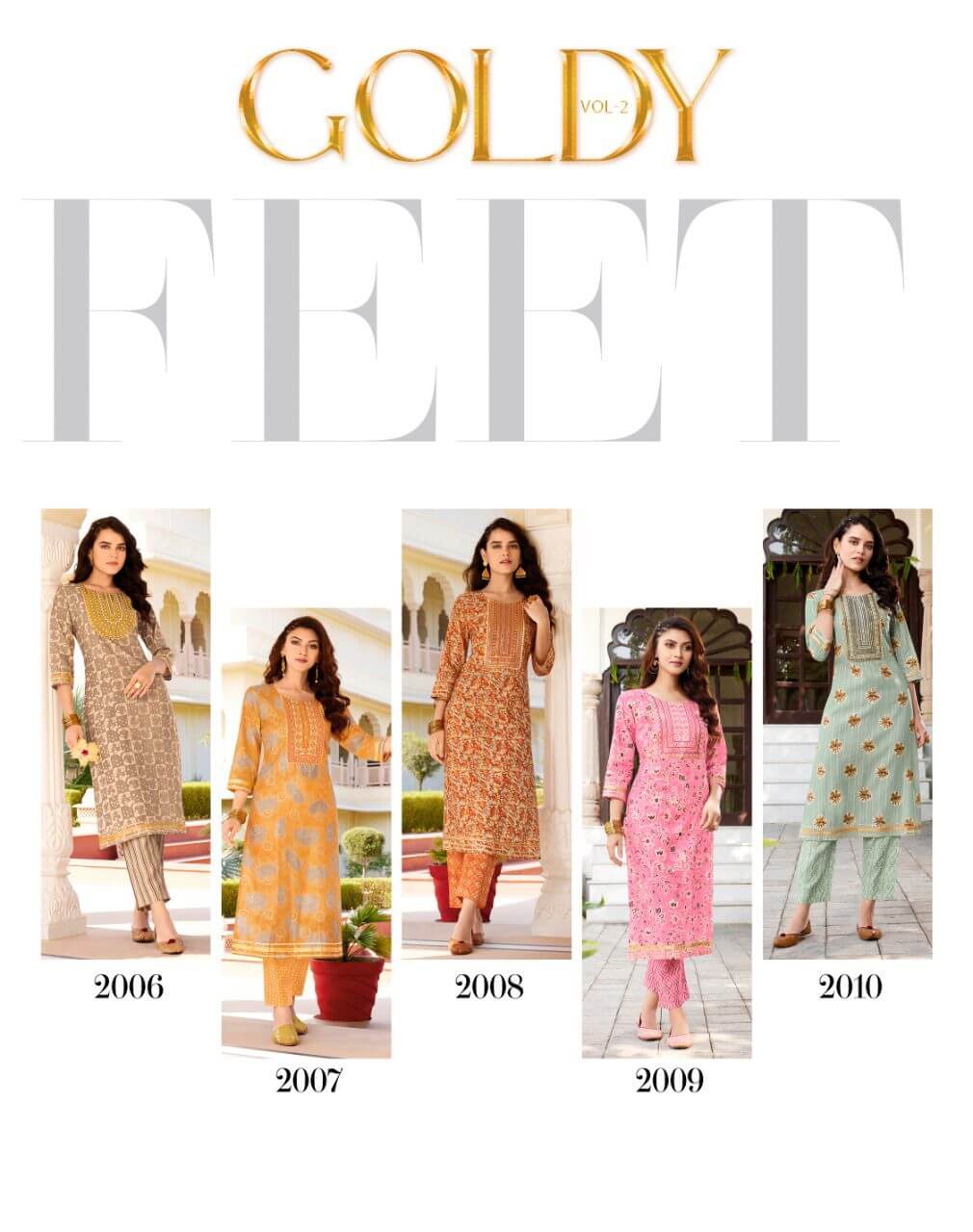 Diya Trends Goldy vol 2 Kurtis with Bottom Catalog collection 7