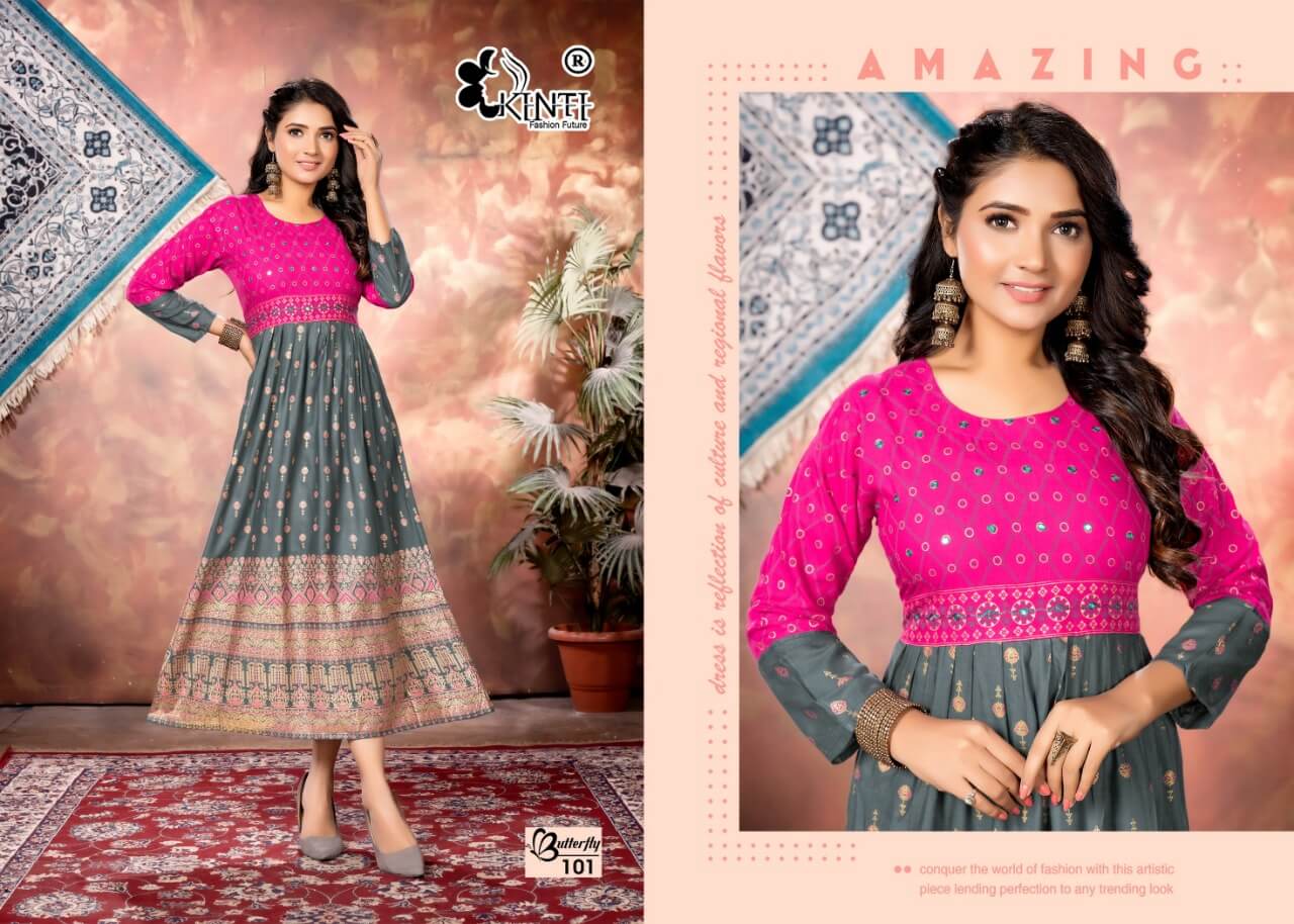 Kinti Butterfly Anarkali Kurti Catalog collection 5