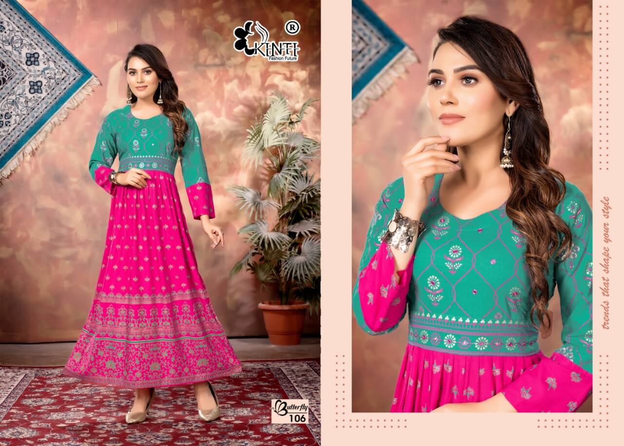 Kinti Butterfly Anarkali Kurti Catalog collection 9