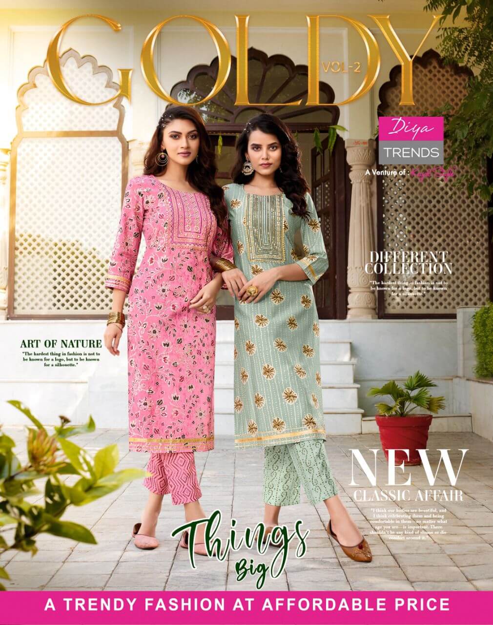 Diya Trends Goldy vol 2 Kurtis with Bottom Catalog collection 14