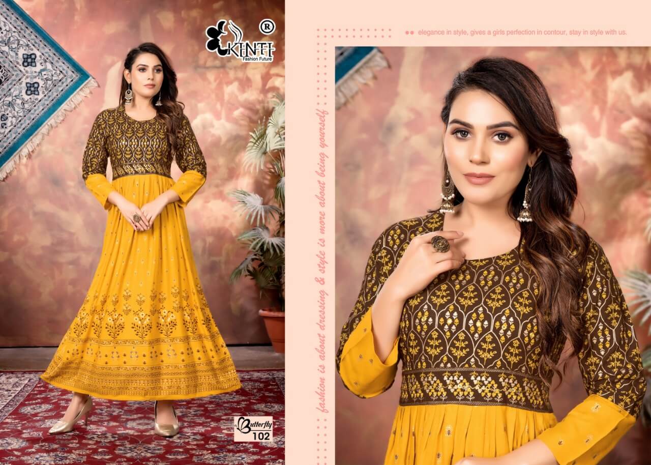 Kinti Butterfly Anarkali Kurti Catalog collection 7