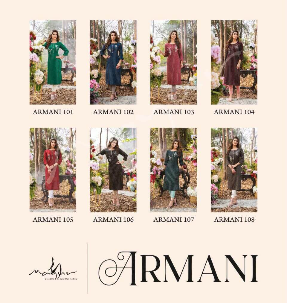 Mayur Armani Kurtis with Bottom Catalog collection 4