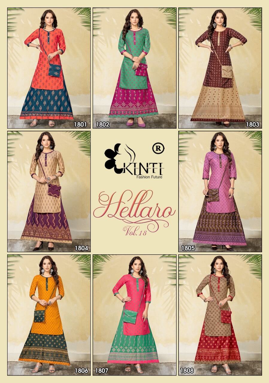 Kinti Hellaro vol 18 Kurtis with bottom Catalog collection 5