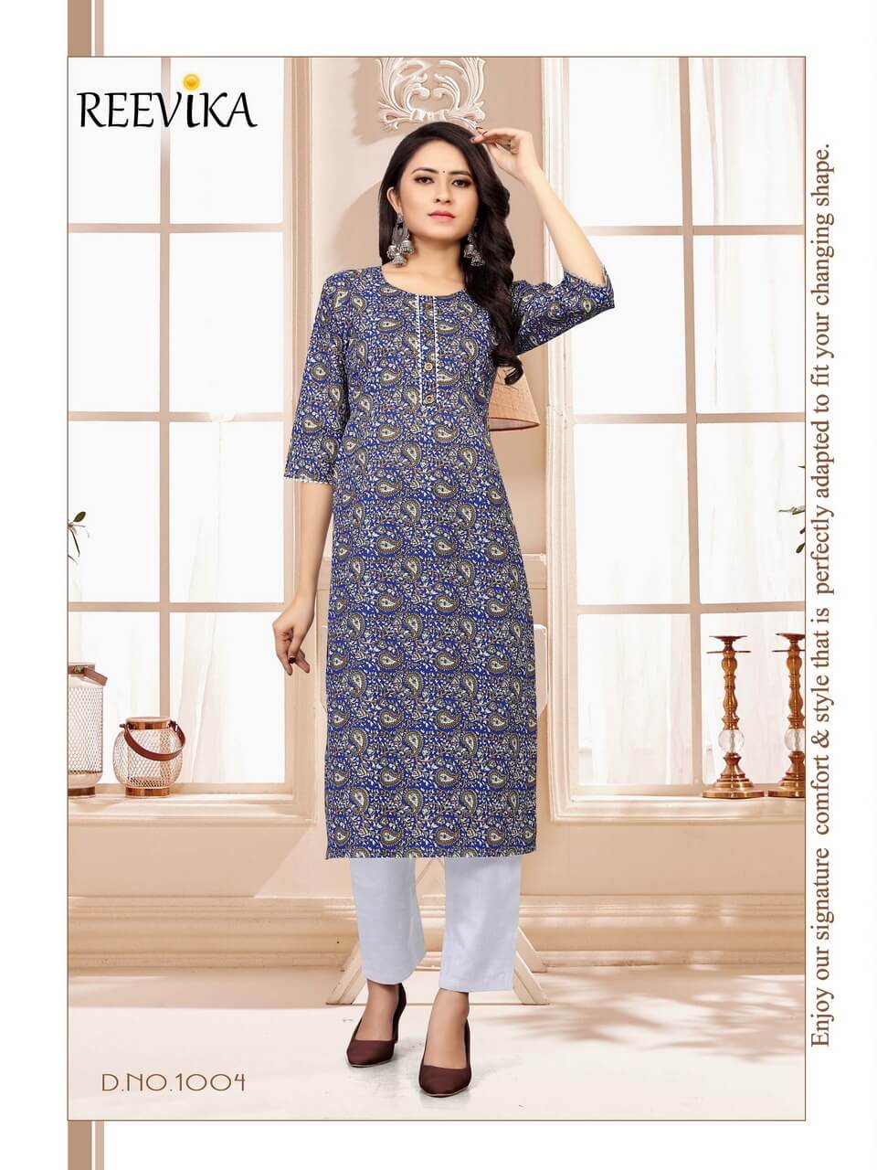 Reevika Aaina Jaipuri Cotton Single Kurtis at Wholesale Rate collection 1