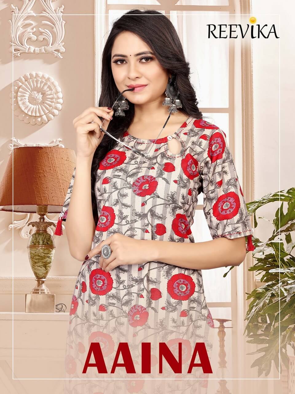 Reevika Aaina Straight Single Kurtis at Wholesale Rate collection 2