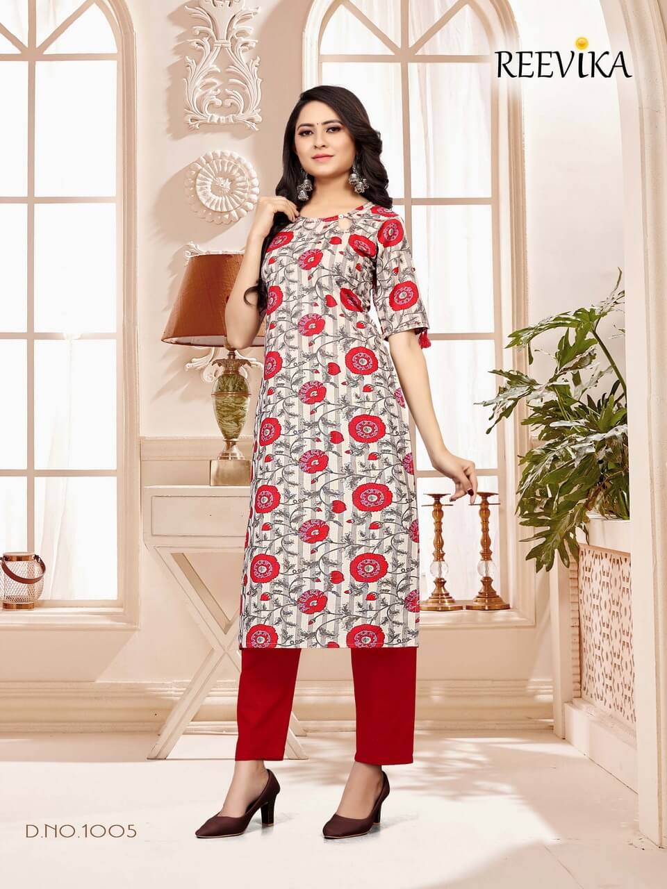 Reevika Aaina Straight Single Kurtis at Wholesale Rate collection 1