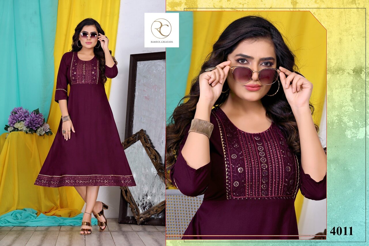 Ramdev Kainaat A Line Kurti Catalog collection 4