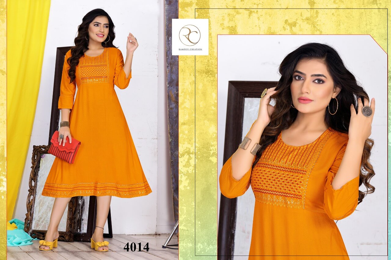 Ramdev Kainaat A Line Kurti Catalog collection 6