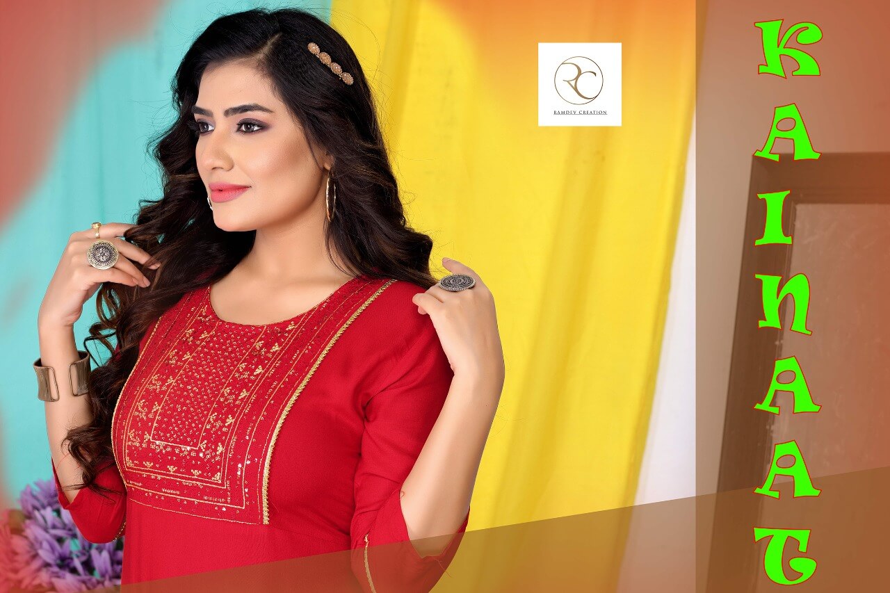 Ramdev Kainaat A Line Kurti Catalog collection 10