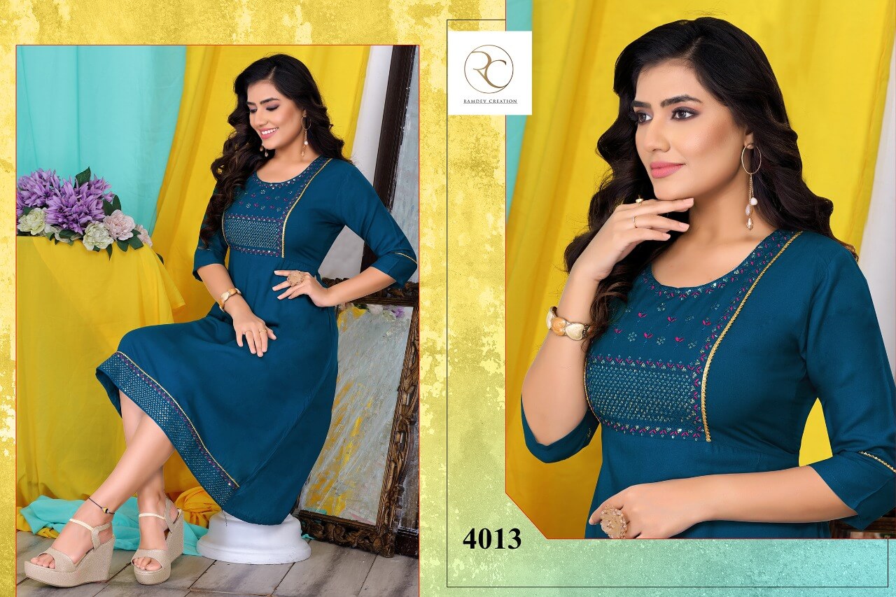 Ramdev Kainaat A Line Kurti Catalog collection 9