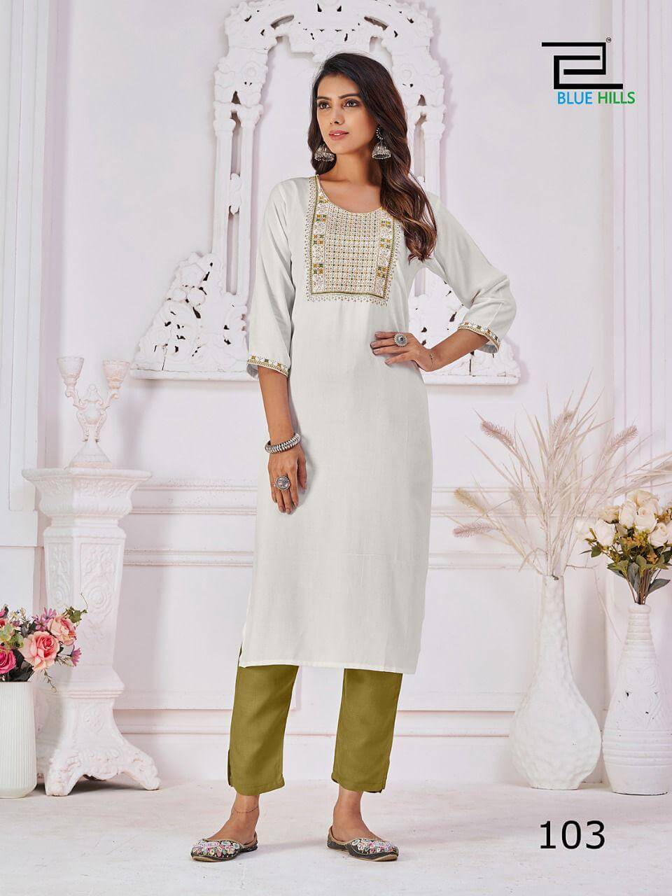 Blue Hills College Girl Vol 1 Rayon Kurti Catalog collection 9