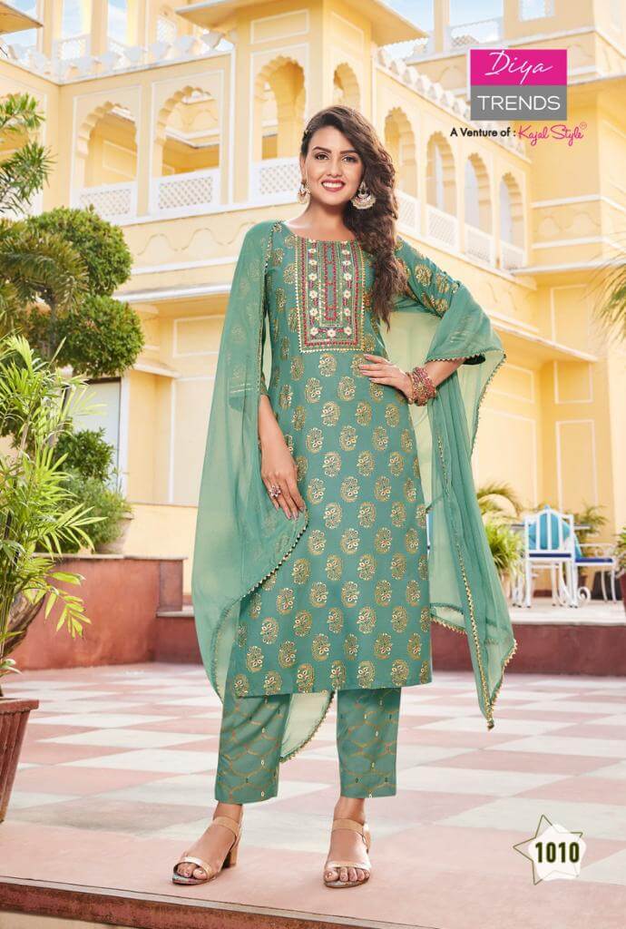 Diya Trends Zubeda vol 1 Printed Salwar Kameez Catalog collection 11