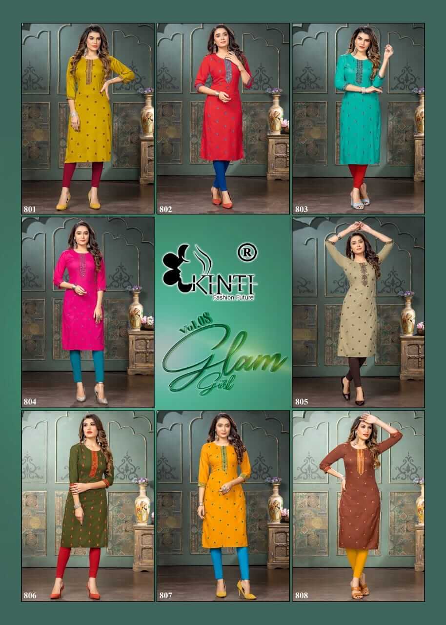 Kinti Glam Girl vol 8 Rayon Kurti Catalog collection 3