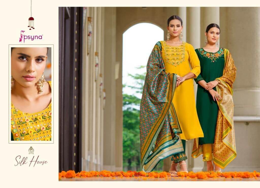 Psyna Silk House Churidar Salwar Suits Catalog collection 6