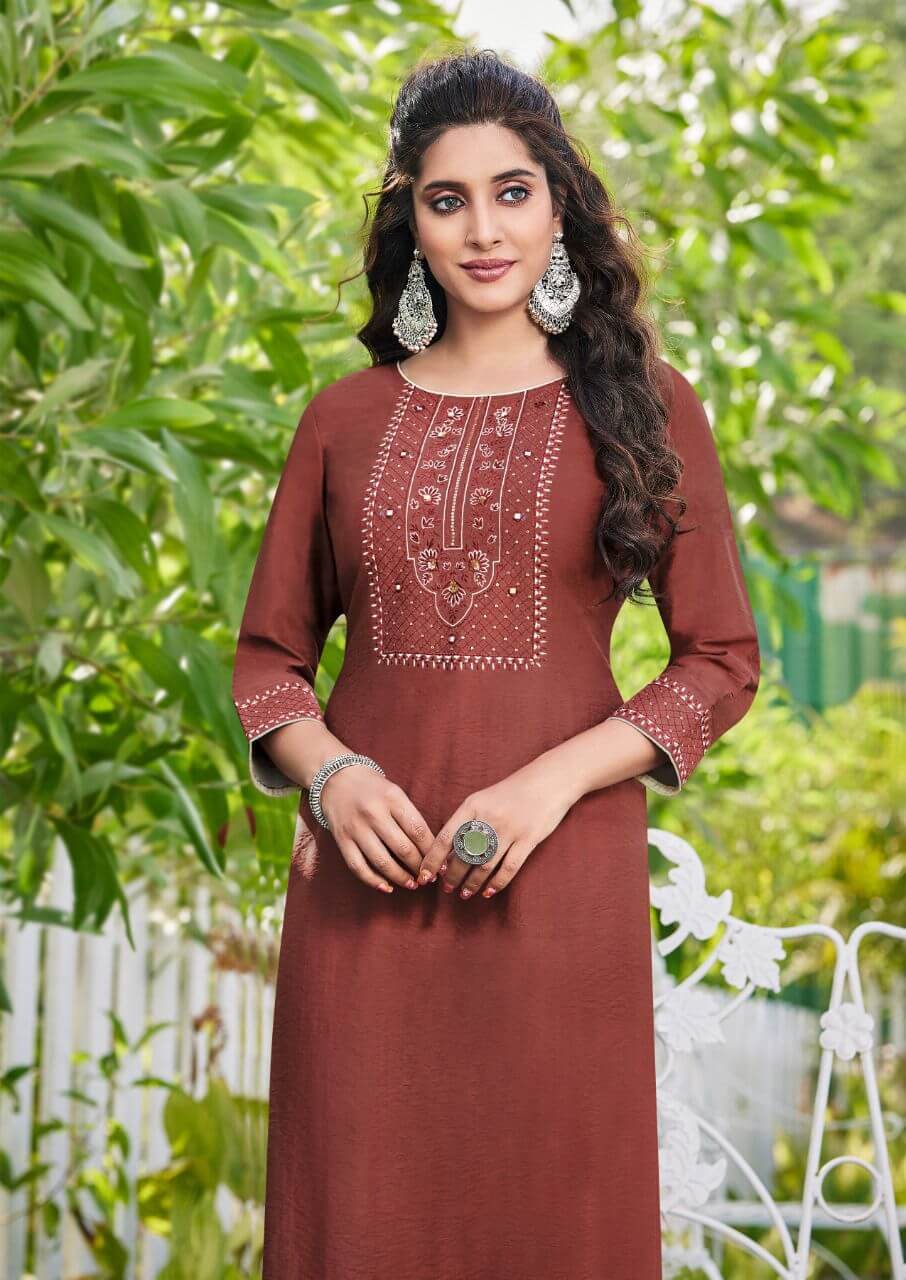 Ladies Flavour Pankhudi vol 3 Embroidery Kurti Catalog collection 8